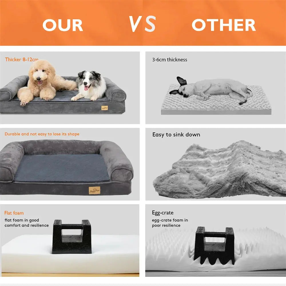 XXXL Large Calming Dog Bed Orthopedic Memory Foam Sofa Couch Waterproof Removable Cover Plush Mat for Small Medium Large Dogs WLP Company