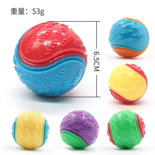 dog toys 6Pcs Squeaky Balls Toys Dogs Interactive Toys TPR Dog Chew Toy for Dog Pet Teeth Cleaning Bite Resistance Pet Supplies WLP Company