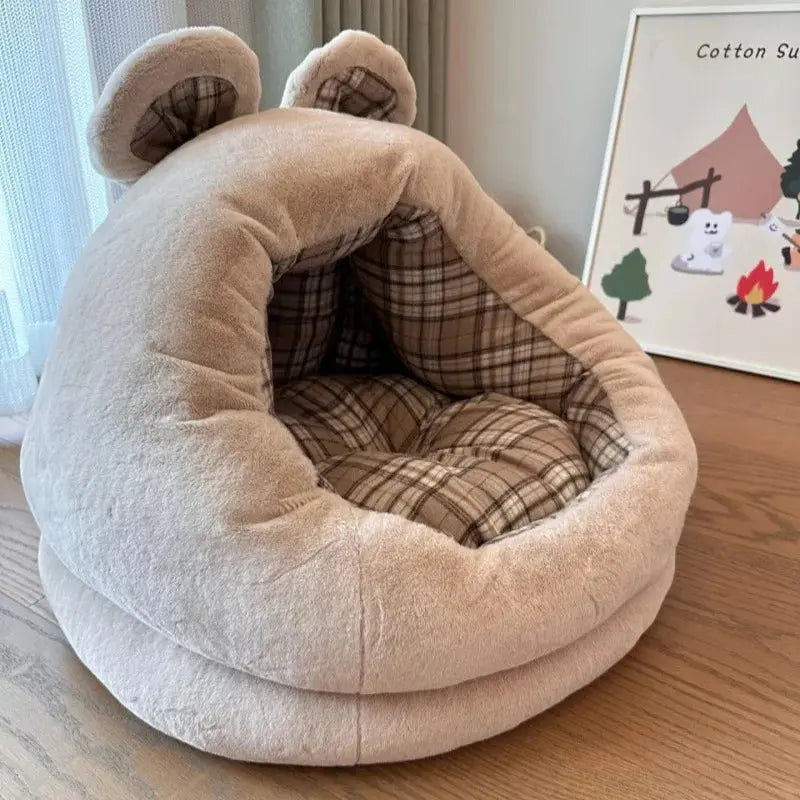 Pet Nest Semi-Enclosed Hairy Cat Nest House Winter Warm Dog Bed Cushion Dog Accessories WLP Company