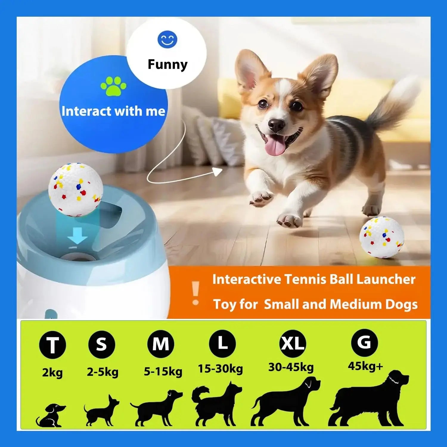 Fun Interactive Automatic Dog Tennis Ball Launcher WLP Company