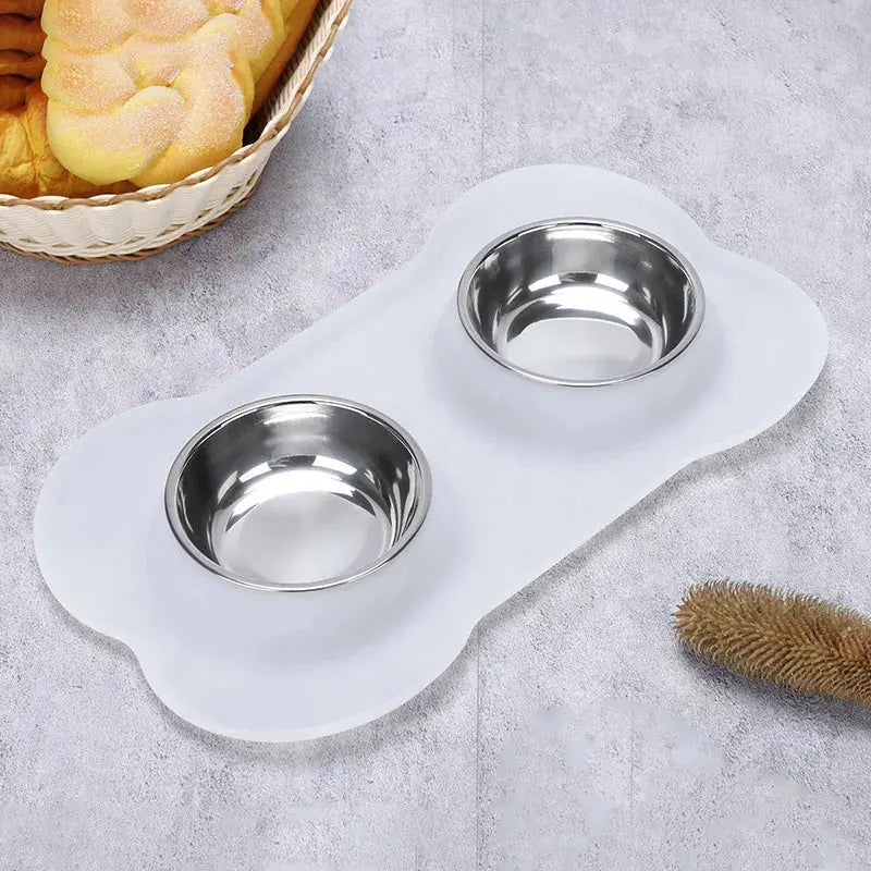 antislip dog bowl Antislip Double Dog Bowl With Silicone Durable Stainless Steel WLP Company