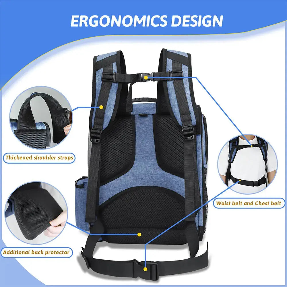 pet carrier Pet Backpack Expandable Foldable Cat Carrier for Small Medium Dog and Cat Transport Dog Bag Large Space Pets Carrier with Zipper WLP Company