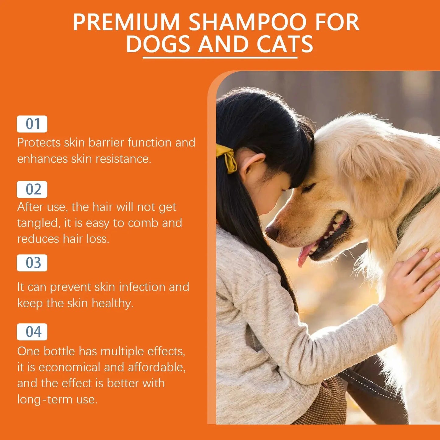 Natural Pet Shampoo for Dogs & Cats, Coconut Oil Derivative Formula WLP Company