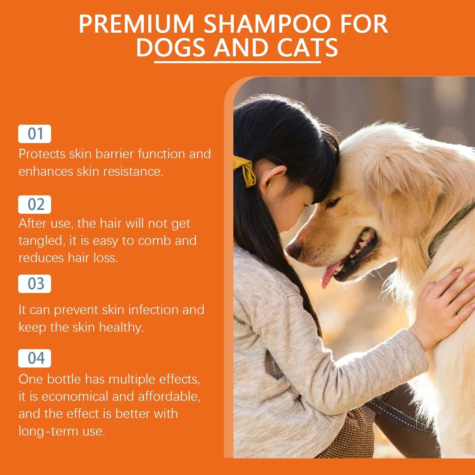 Natural Pet Shampoo for Dogs & Cats, Coconut Oil Derivative Formula WLP Company