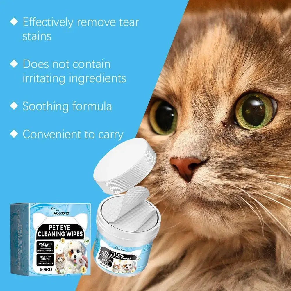 pet eye cleansing wipes Eye Cleansing Finger Wipes Cat & Dog Cleansing Wipes Eye Cleansing Decontamination Wipes Gentle Easy To Carry WLP Company