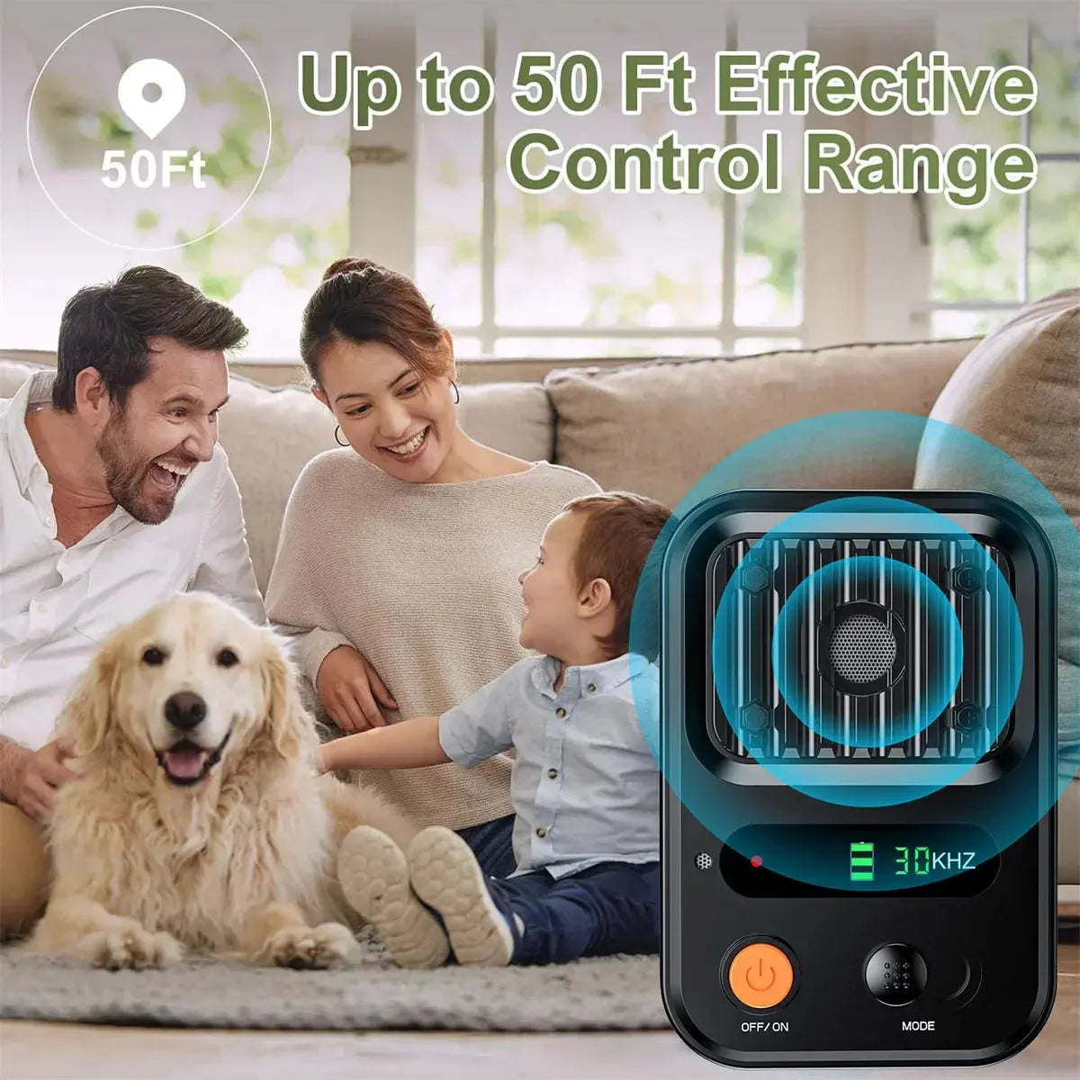 3 Modes Anti Bark Device Auto Bark Deterrent Devices Up to 50 Ft Rechargeable Sonic Bark Deterrent for Dogs Indoor Outdoor Use WLP Company