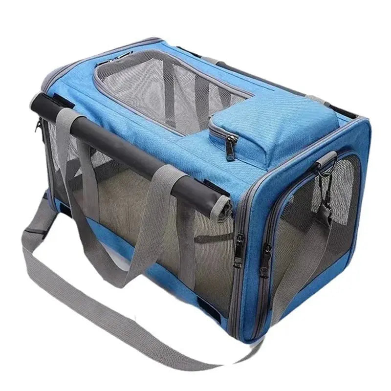 Airline Approved Cat Carrier Bag ag Mesh Breathable Folding Handbag Airline Approved Travel Pet Bag Kitten Transport Bag WLP Company