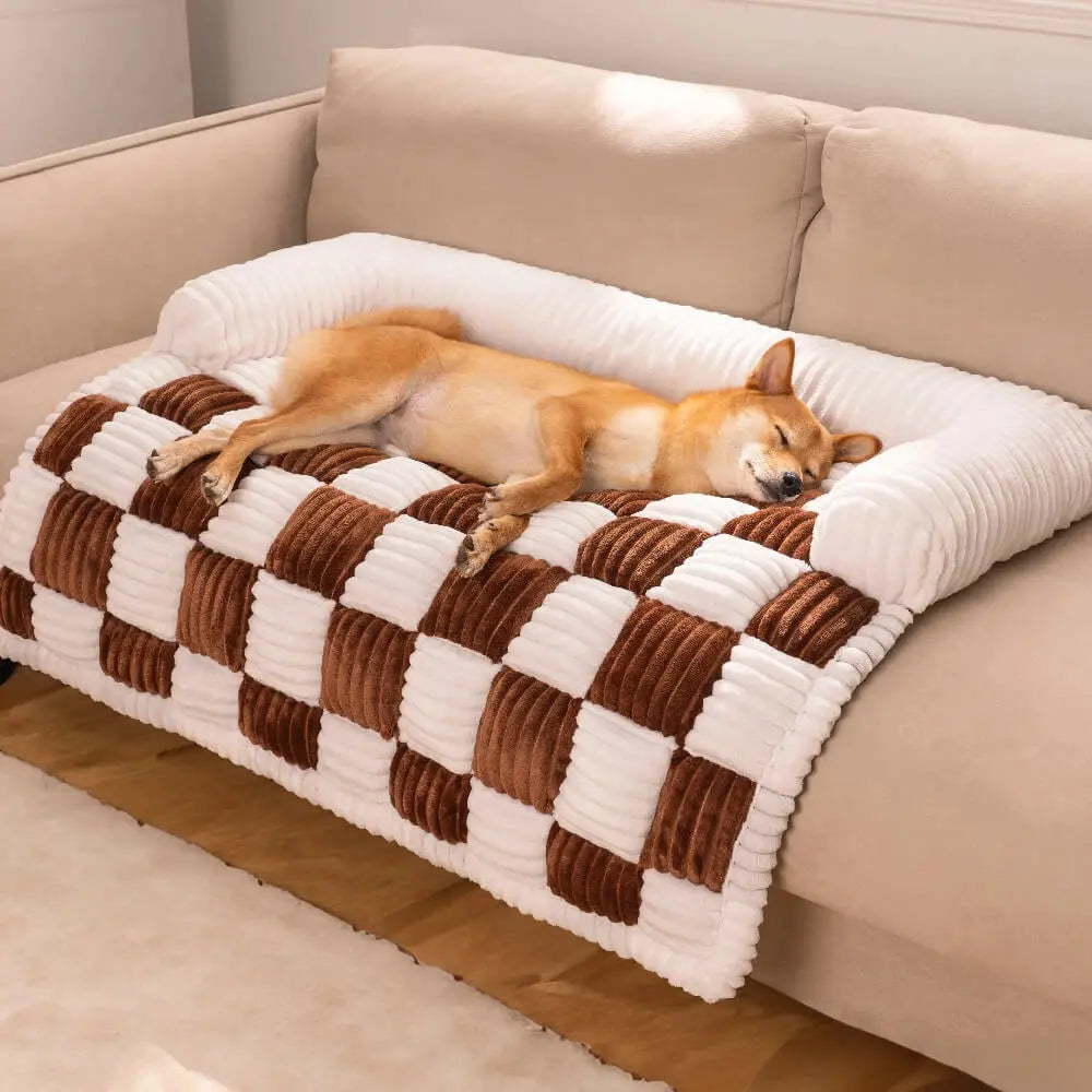 Plush Dog Bed Sofa Couch For Large Dogs Pet House Mat Warm Nest Beds Kennel Soft Cat Puppy Cushion Long Plush Blanket Sofa Cover WLP Company