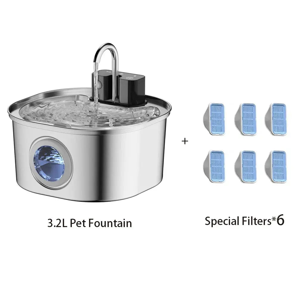 wireless pet water feeder  Stainless Steel Pet Water Feeder with Fountain - Smart Hydration Solution WLP Company