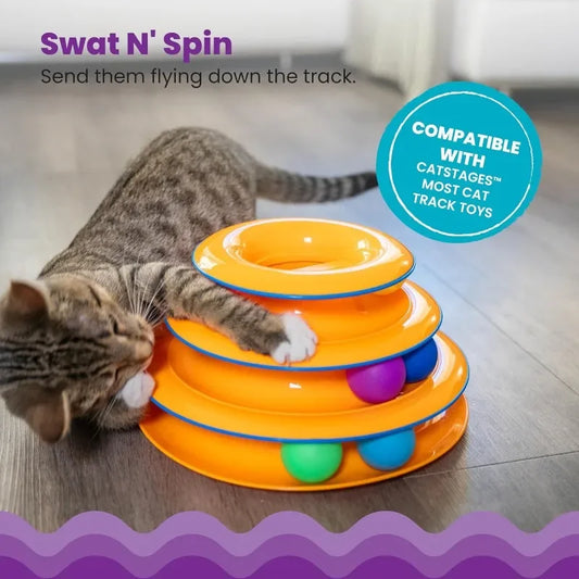 Cat Pyramid with Balls Toy - Interactive Intelligence Training Tower