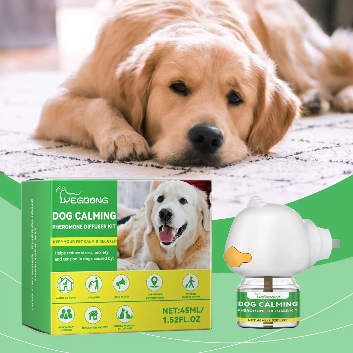 stress relief for pets 45ml Cats Dogs Stress Calming Care Kit, Long-lasting Pet Anxiety Relief Calming Diffuser, Perfect For Travel WLP Company