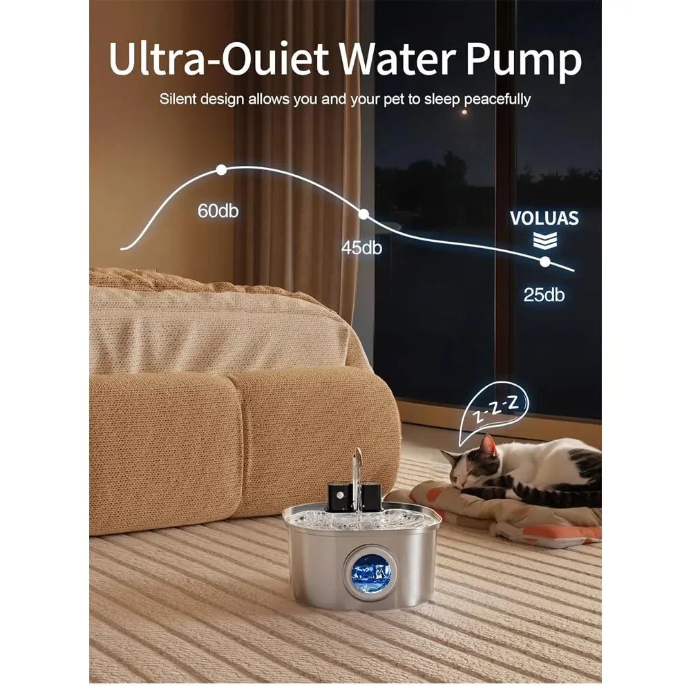 wireless pet water feeder  Stainless Steel Pet Water Feeder with Fountain - Smart Hydration Solution WLP Company