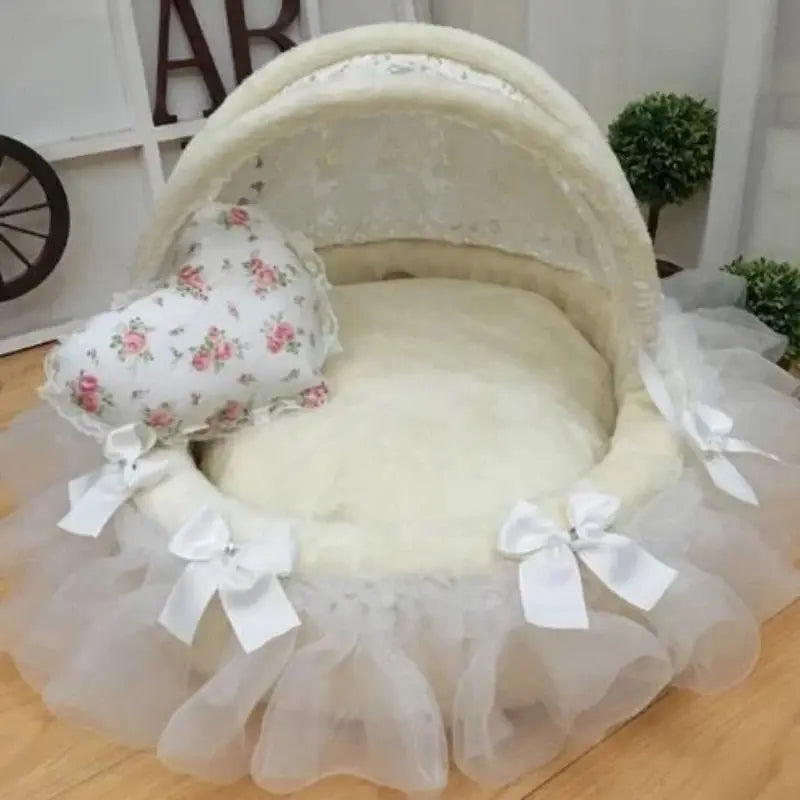 High-End Comfort Luxury Pet Bed - Coral Velvet Cradle with Aluminum Bracket WLP Company