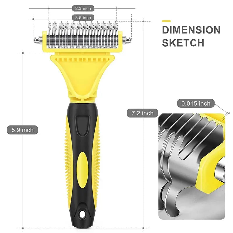 pets grooming brush Pets Stainless Steel Grooming Brush - Two-Sided Shedding and Dematting WLP Company