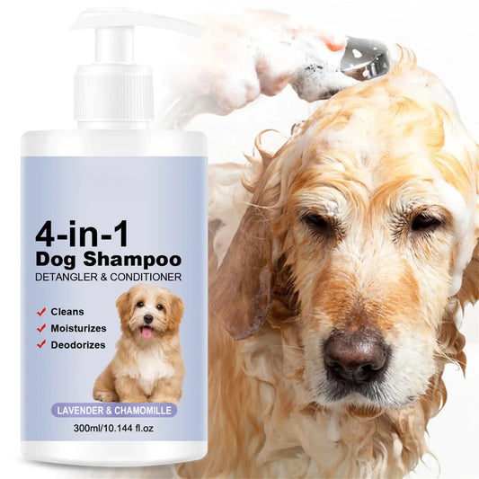 4-In-1 dog shampoo Dog Shampoo - Cleanses, Conditions, Smoothes, Moisturizes With Lavender Chamomile - Pet-Friendly Formula WLP Company