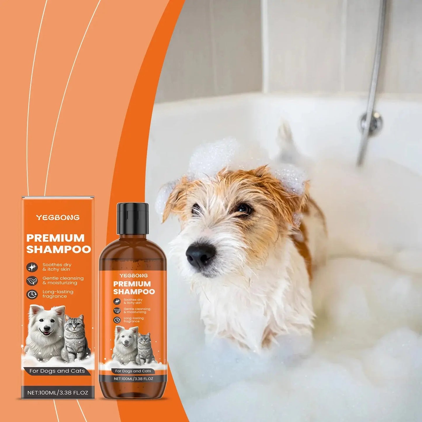 Natural Pet Shampoo for Dogs & Cats, Coconut Oil Derivative Formula WLP Company