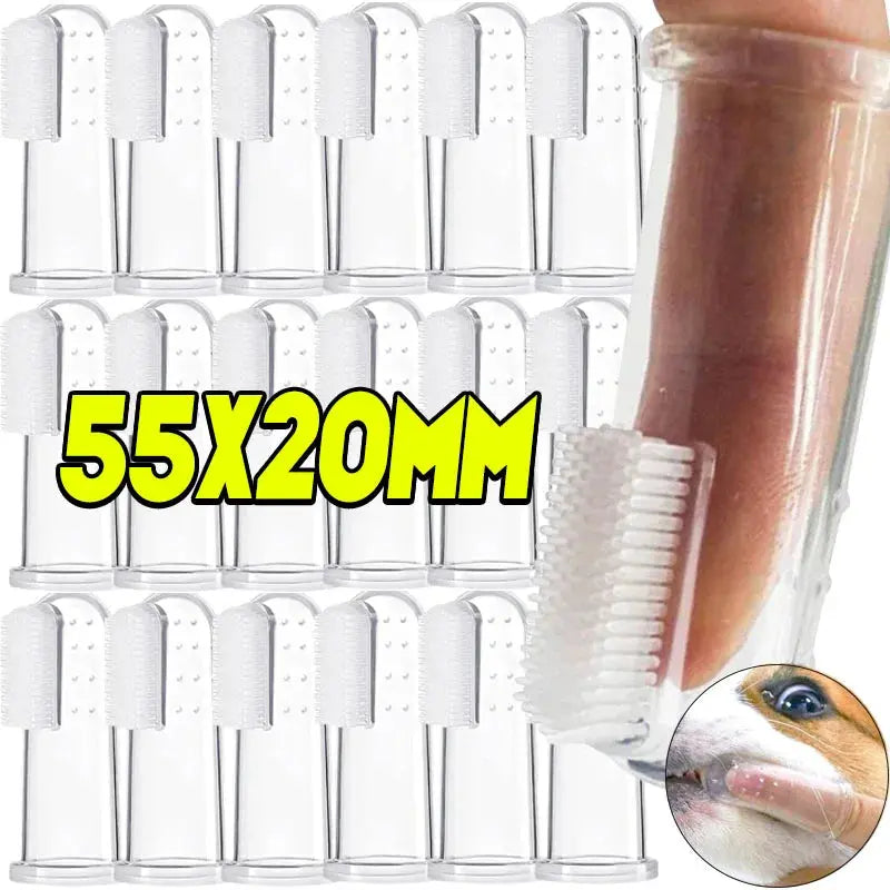 Pet Toothbrush Super Soft Pet Finger Toothbrush Teddy Dog Brush Bad Breath Tartar Teeth Care Tool Dog Cat Cleaning Silicagel Pet Supplies WLP Company