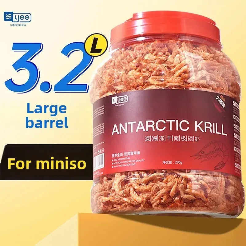 Yee Freeze-Dried Antarctic Krill-Premium Fish Food for Arowana, Flowerhorn & Parrot Fish - High Protein Turtle & Aquatic Pet Treat WLP Company