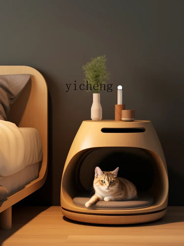 Warm Semi-Enclosed Cat House - Coffee Table Bedside Array Cabinet