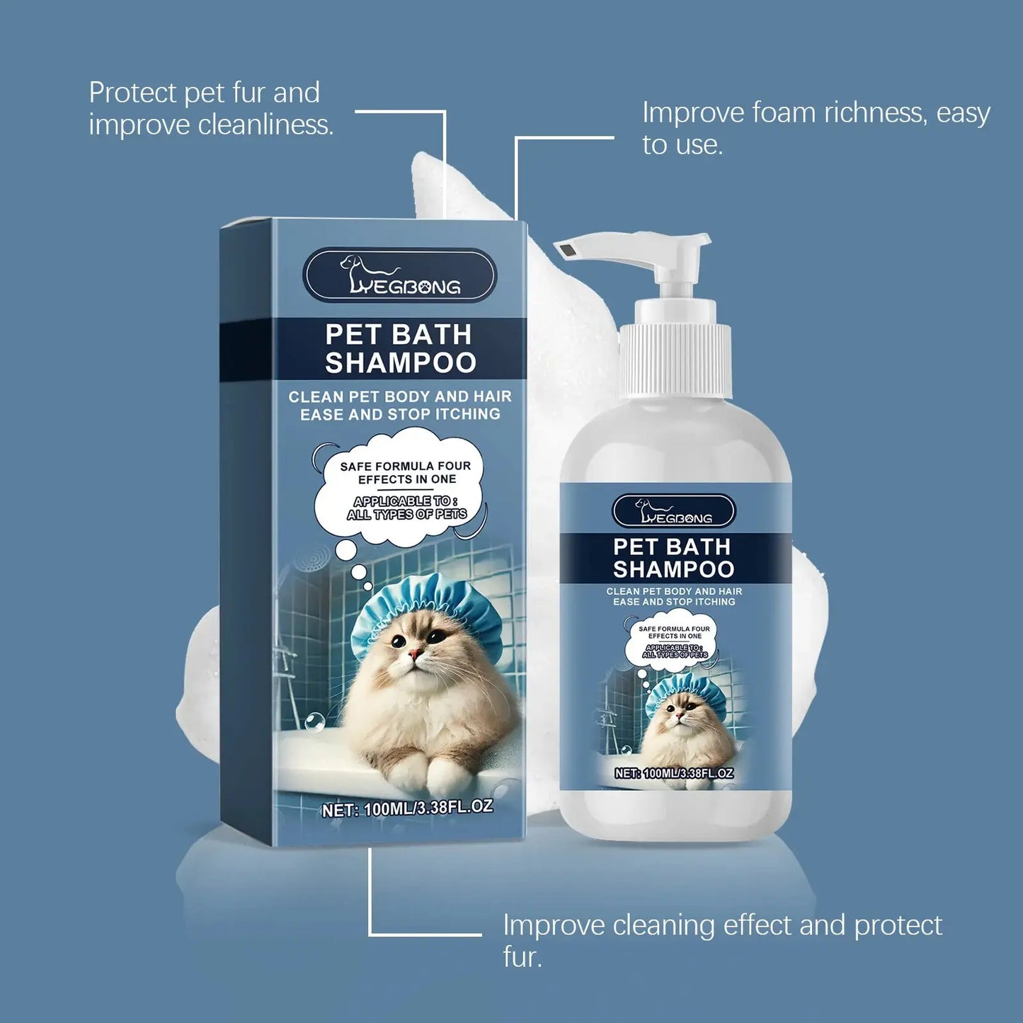 pet shampoo Cat Dog Shower Gel Fragrance Bathing Hair Care Cleaning Deodorizing Anti Mite Body Wash Relieve Itching Pet Moisturizing Shampoo WLP Company