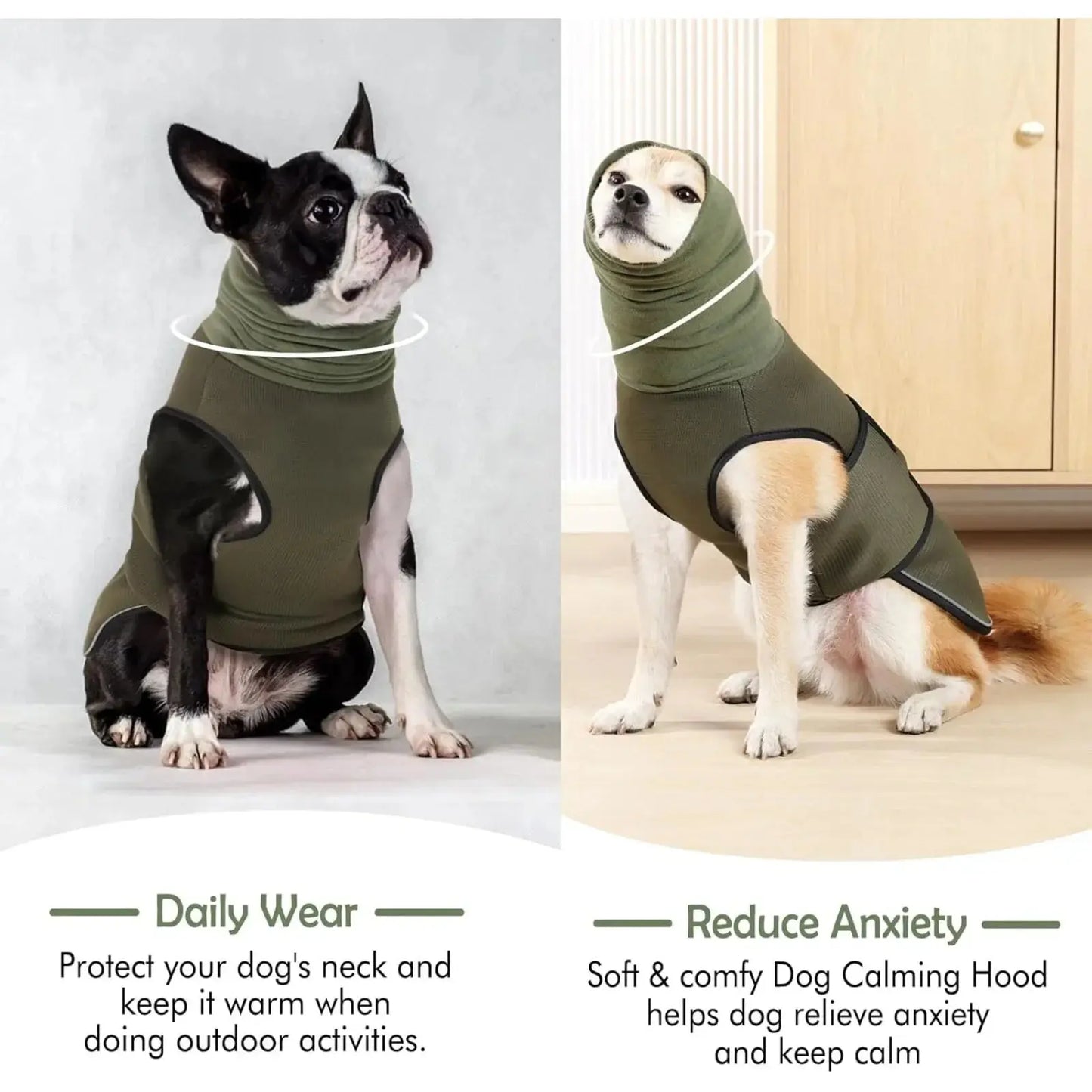 Dog Anxiety Vest, Thunder Jacket for Large Dogs, Calming Jacket with Hoodie, Fireworks, Quarantine, Anti Anxiety Dog Hoodie WLP Company