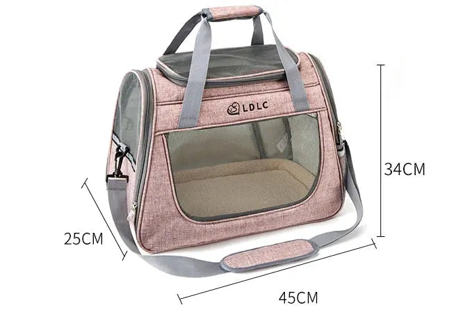 Portable Cat Bag Car-mounted Large Side Window Can Be Equipped with Trolley Pet Bag Breathable Travel Shoulder Folding Cat Bag WLP Company