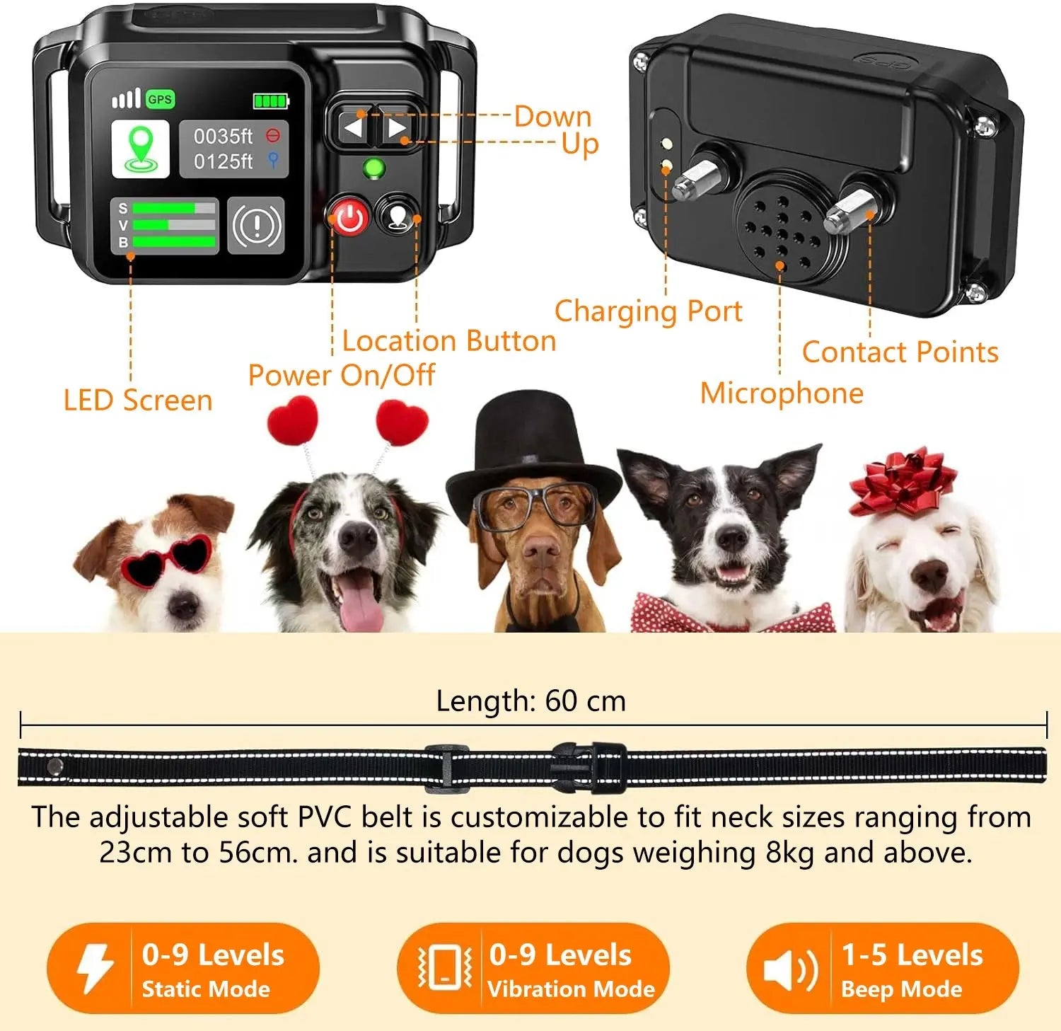 GPS Dog Fencing Wireless Dog Fencing System - Electric dog fencing with GPS Electric Satellite Technology, Pet Fencing System Range 15 ~ 200 WLP Company