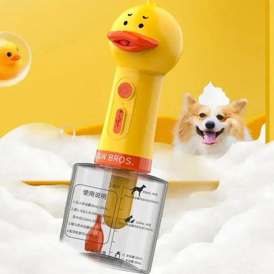Electric Shampoo Foamer Pet Foaming Soap Dispenser Pets Bathing Bubbler Dog Shampoo Dispenser Shampoo Sprayer Little Yellow Duck WLP Company