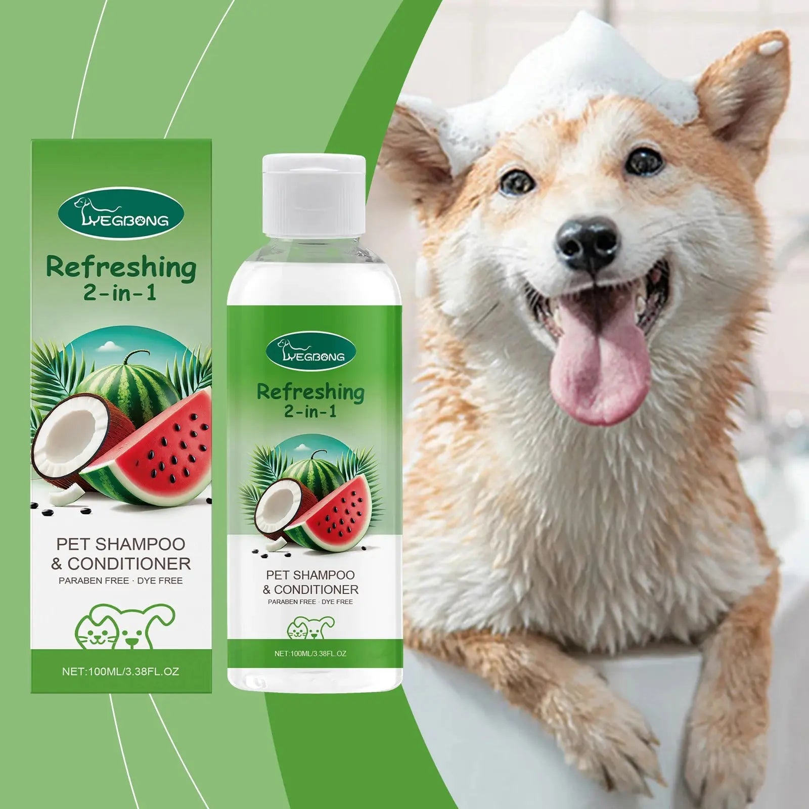 dog shampoo Yegbong Pet Shampoo Conditioner 2-in-1 Remove Dirt Smooth Fur Relieve Itching Deodorizing Long Lasting Fragrance Dogs Shower Gel WLP Company