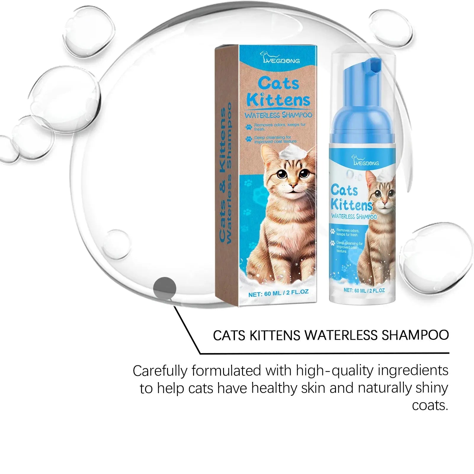 Waterless Dog Shampoo Moisturizing Hair Body Deodorizing Dry Cleaning Body Wash Conditioner Itch Relief Mite Pet No Washing Gel WLP Company