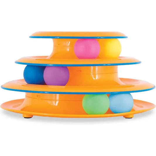 Cat Pyramid with Balls Toy - Interactive Intelligence Training Tower