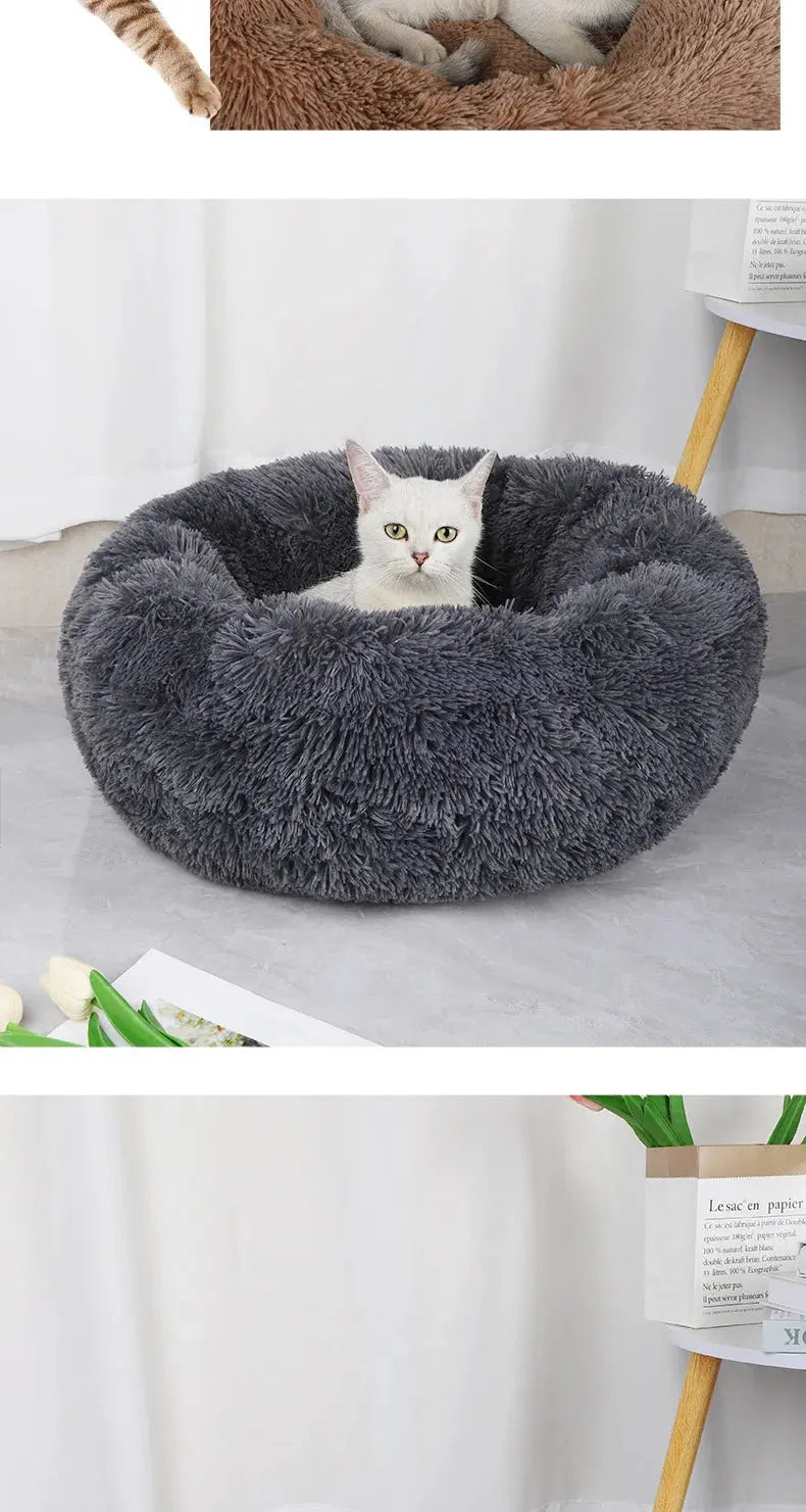 Home Plush Pet Nest Winter Cat Nest Dog Nest Warm Detachable and Washable Round Cat Nest Pet Bed Seasonal Universal Decoration WLP Company