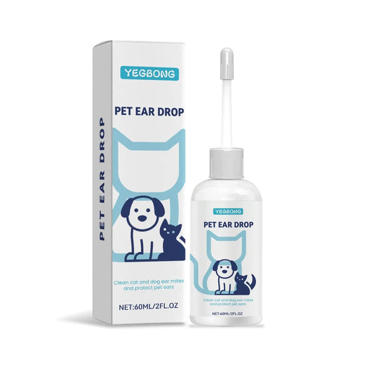 Pet Ear Drops - 60ml Gentle Cleaner for Cats & Dogs, Remove Ear Wax, Soothe & Nourish Ears, Universal Ear Care Solution WLP Company