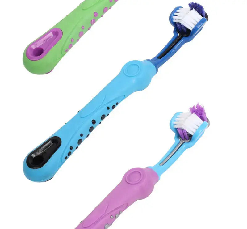 Three Sided Pet Toothbrush Multi-angle Toothbrush Cleaning Dog Cat Brush Bad Breath Pet Dental Care Cat Cleaning Mouth WLP Company