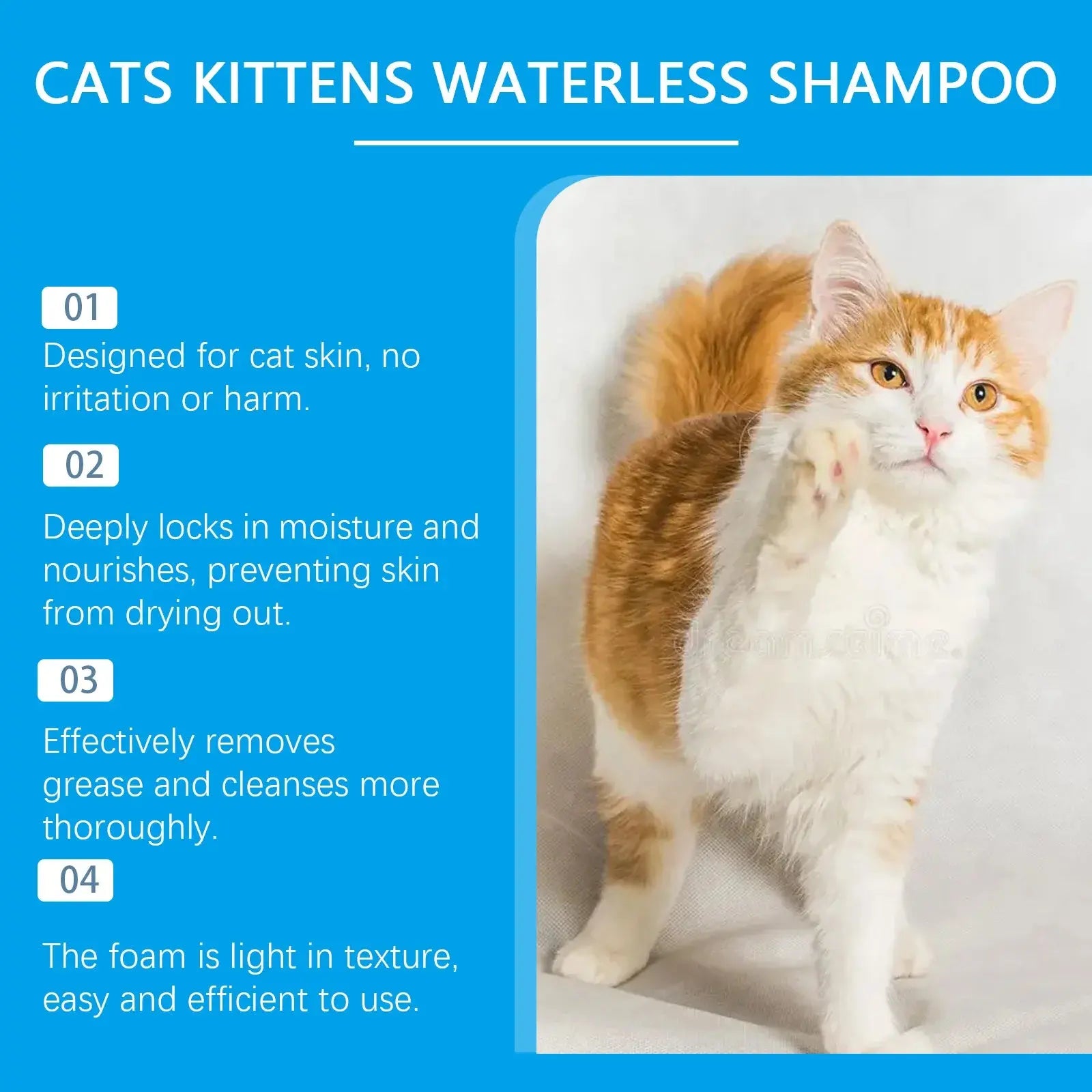 Waterless Dog Shampoo Moisturizing Hair Body Deodorizing Dry Cleaning Body Wash Conditioner Itch Relief Mite Pet No Washing Gel WLP Company