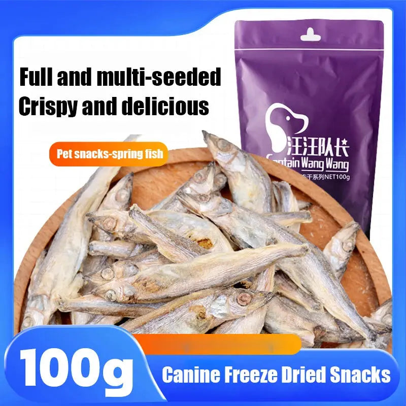 Dog Snacks Freeze-dried Spring Fish Large Full Seed Dried Pet Fish WLP Company