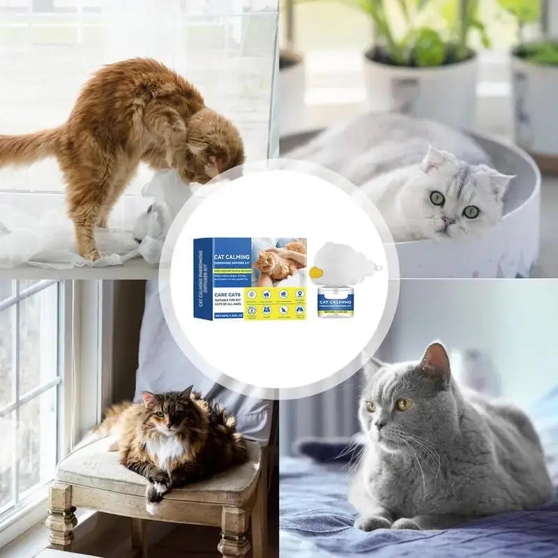 Cat Calming Diffuser Cat Emotion Diffuser 45ml Long Lasting Pheromone Plug-in Relaxants Calm Relaxing Home Cat Calm Relaxing WLP Company