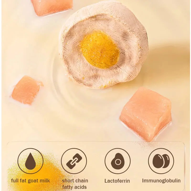 Freeze-dried poached eggs cat and dog universal nutrition hair gills staple food freeze-dried chicken egg yolk goat milk cake ca WLP Company