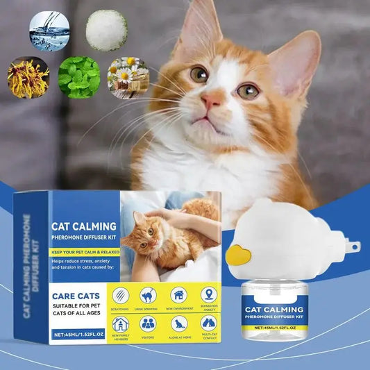 Cat Calming Diffuser Cat Emotion Diffuser 45ml Long Lasting Pheromone Plug-in Relaxants Calm Relaxing Home Cat Calm Relaxing WLP Company