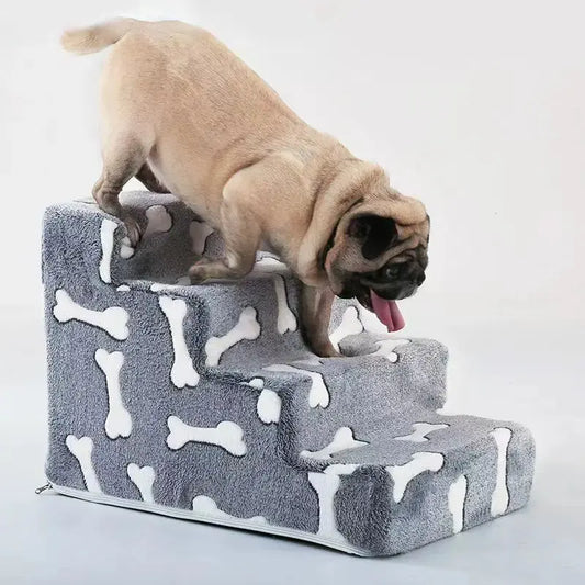dog stairs Ladder Dogs Pets Bone Shape Puppy Stairs Beside The Sofa Bed Ramp for Dogs Protecting Pet Joint Safety Stairs for Elderly Dogs WLP Company