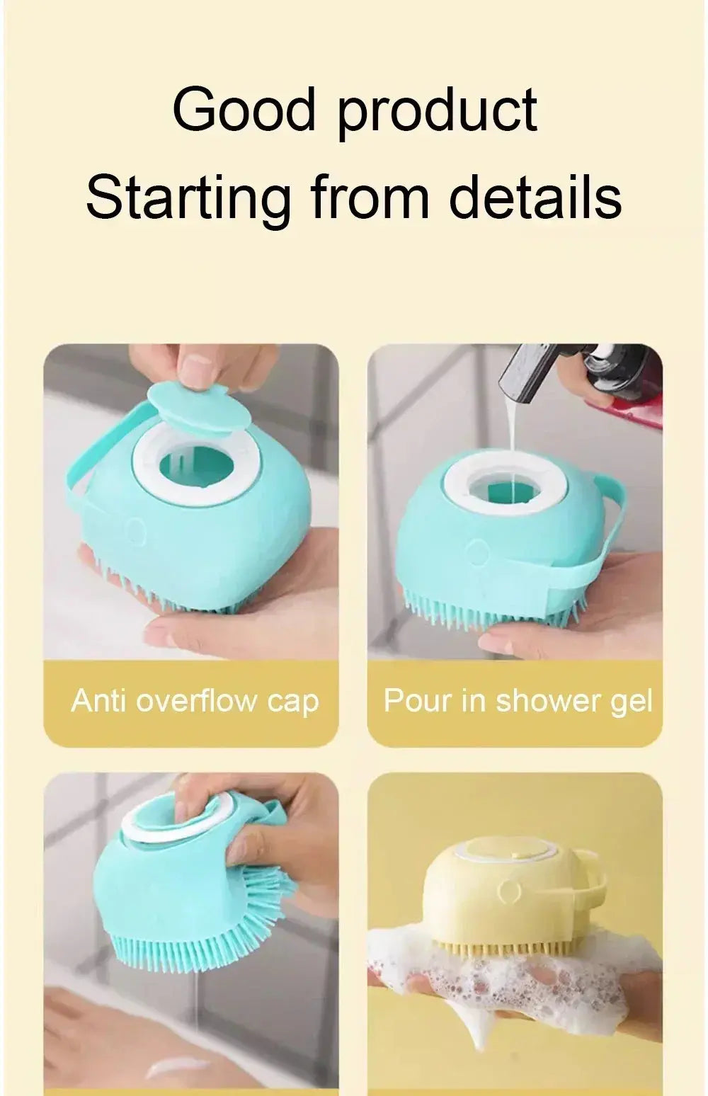 Silica Gel Dog Paws Cleaner Grooming Bathroom Puppy Sprayer Bathtub for Dogs Soft Pet Accessories Brush Safety Multifunction WLP Company