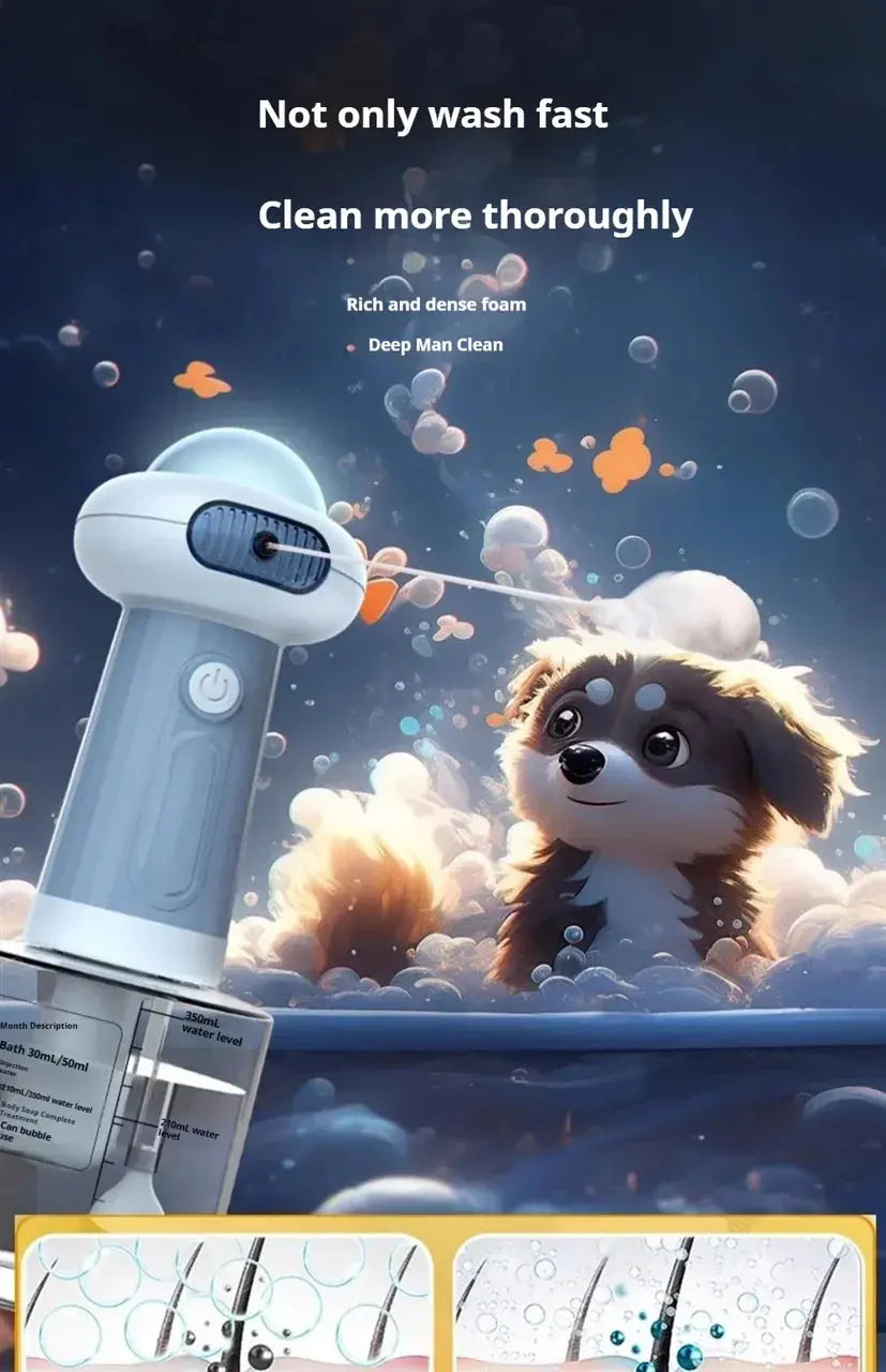 Automatic Dog Soap Dispenser Wireless Mute USB Dog Grooming Frother Cat Deeper Cleaning Bath Shampoo Foam Sprayer Pet Supplies WLP Company