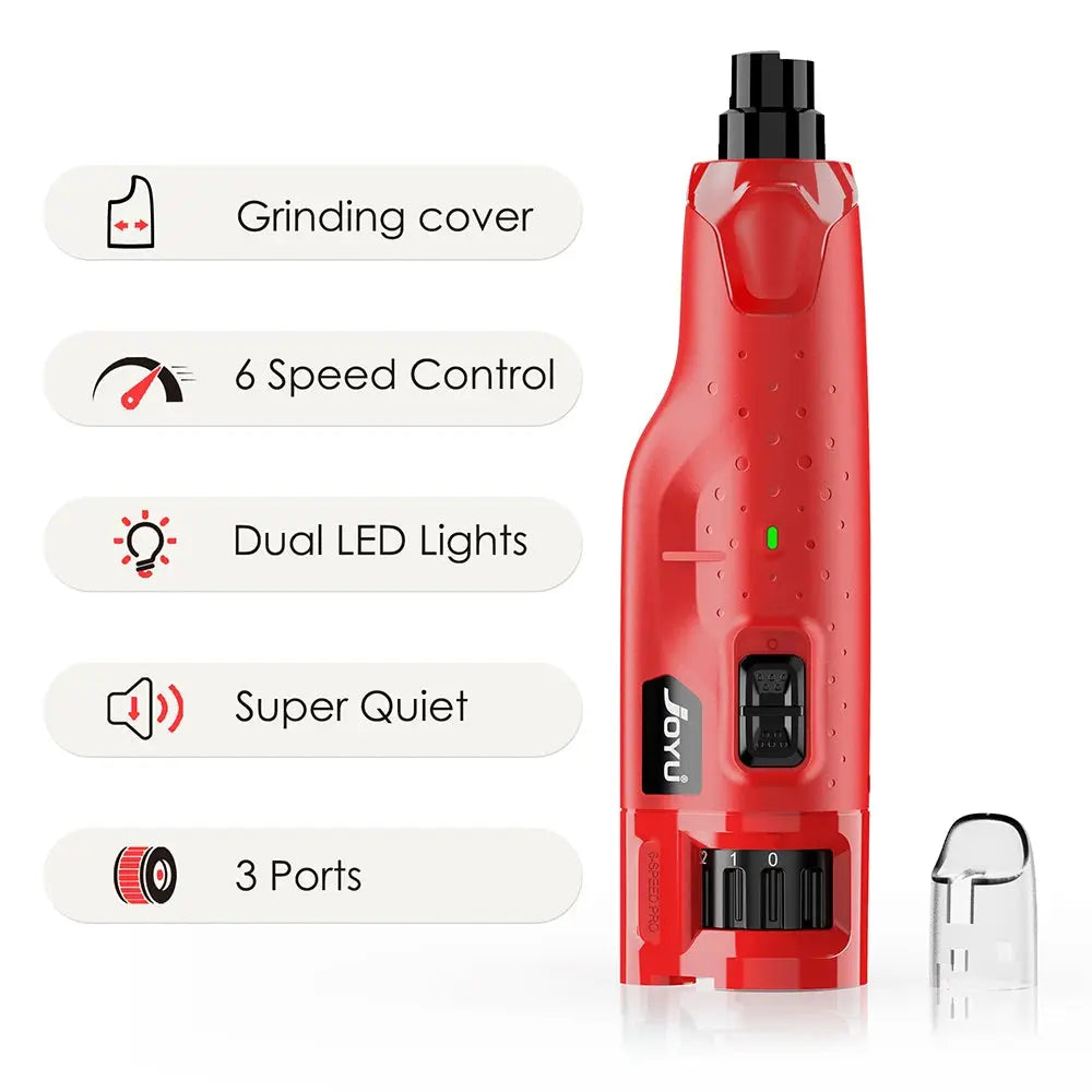 Dog Nail Grinder Dustproof with 2 LED Light - Super Quiet Powerful 6-Speed Nail Trimmer File for Small Medium Large Dogs WLP Company