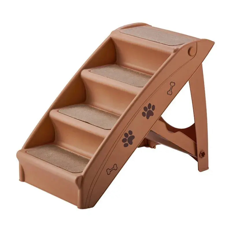 1pc Right-Angle Foldable Pet Ladder,Cute Paw Prints & Bone Design, Easy To Assemble & Store, Non-Slip Stairs for Home Use WLP Company