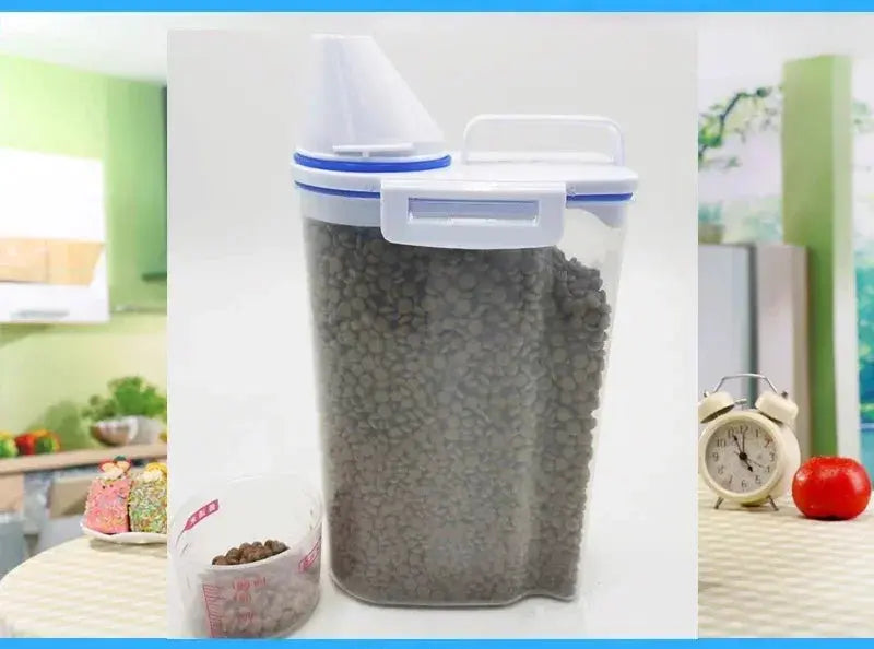 1.5kg/2kg Pet Food Storage Container Cat Food Bin Airtight Moisture Proof Dog Food Bucket Fish Food Container Cat Food Canister WLP Company