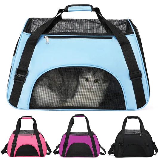 cat carrier Cat Bags Soft-Sided Portable Dog Carrier Mesh Breathable Carrier Bags for Cats Dogs Comfort Foldable Handbag Pet Transport Bag WLP Company