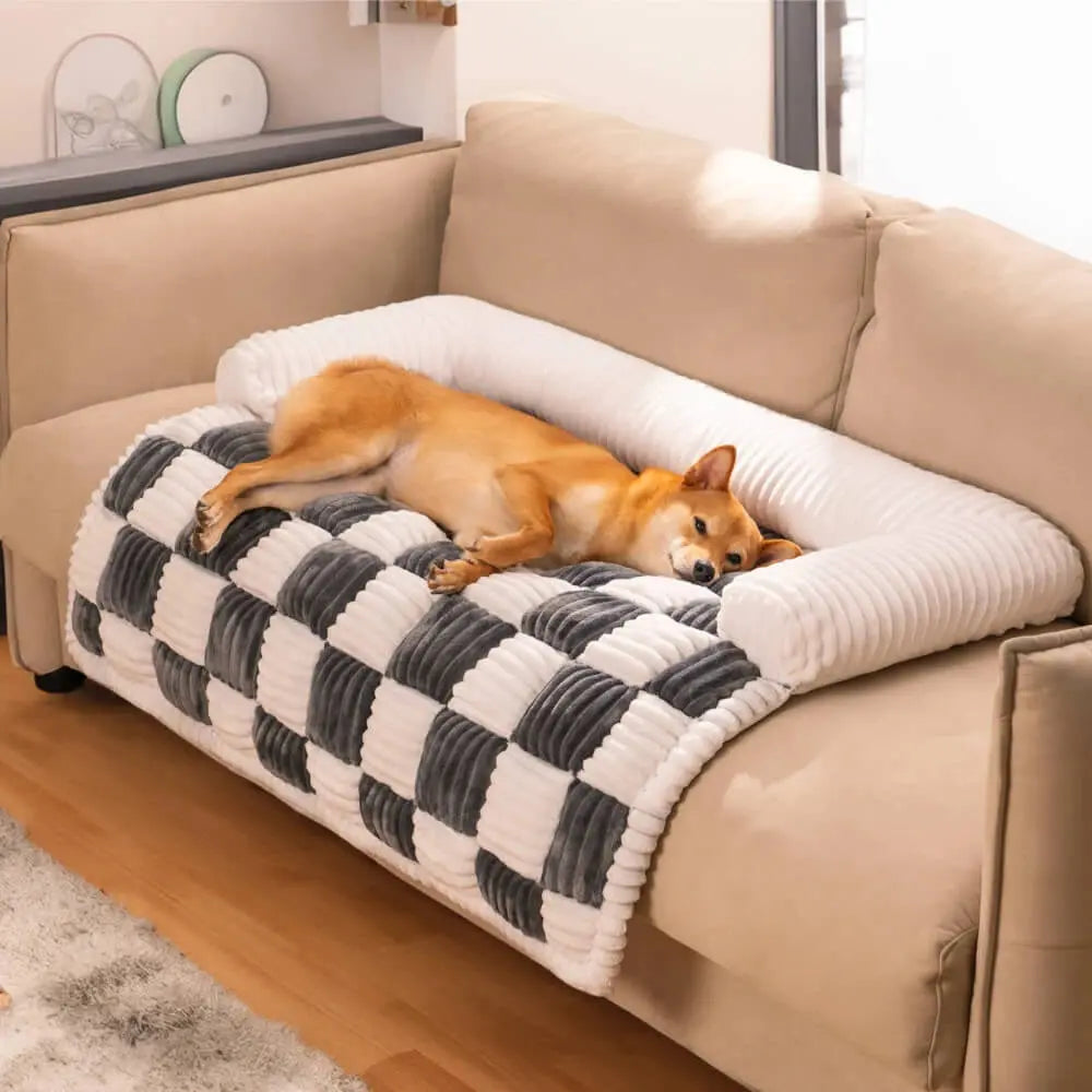 Plush Dog Bed Sofa Couch For Large Dogs Pet House Mat Warm Nest Beds Kennel Soft Cat Puppy Cushion Long Plush Blanket Sofa Cover WLP Company