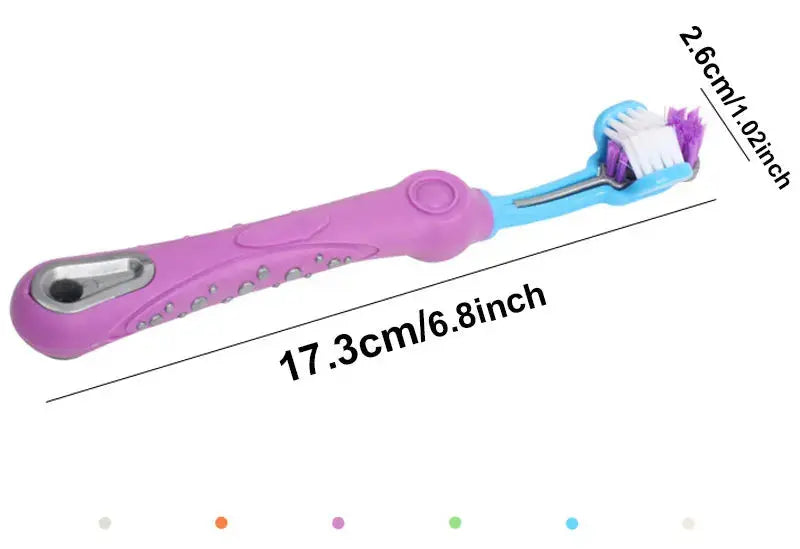 Three Sided Pet Toothbrush Multi-angle Toothbrush Cleaning Dog Cat Brush Bad Breath Pet Dental Care Cat Cleaning Mouth WLP Company