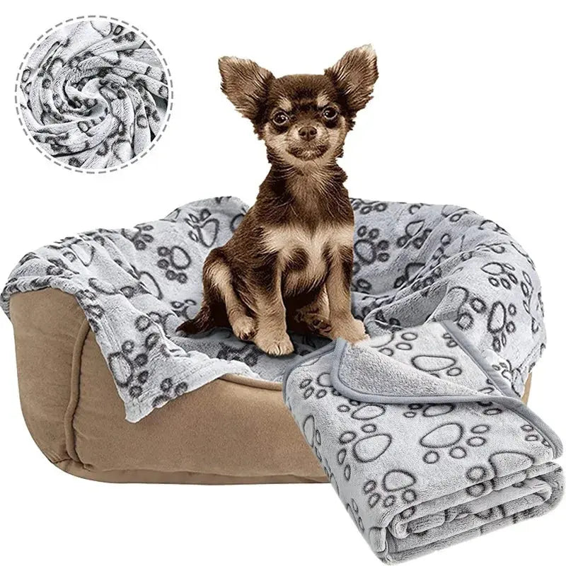 Dog Bed Mat Blanket Soft Fluffy Pet Sleeping Blanket Cute Paws Pattern Pet Travel Mat Warm Comfortable Blankets for Cat Dogs WLP Company