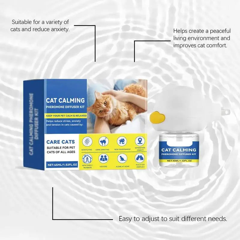 Cat Calming Diffuser Cat Emotion Diffuser 45ml Long Lasting Pheromone Plug-in Relaxants Calm Relaxing Home Cat Calm Relaxing WLP Company